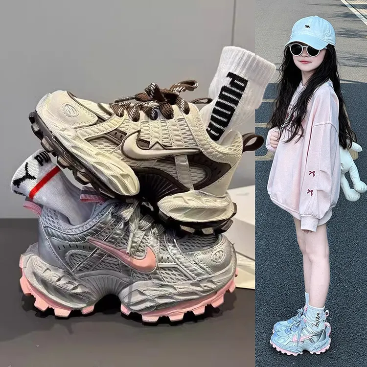 儿童运动鞋2025春秋新款男女童超轻坦克老爹鞋中大童走秀款跑步鞋