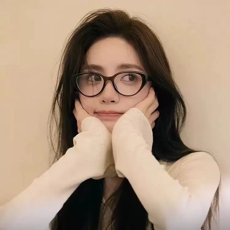 复古猫眼眼镜女配度数近视素颜神器方圆脸防蓝光平光眼睛框镜架商品图