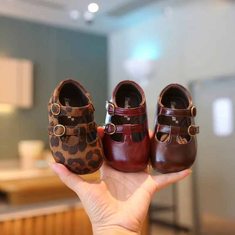 Sportmern复古小皮鞋宝宝学步鞋女宝公主鞋女宝单鞋1-2一3岁女童