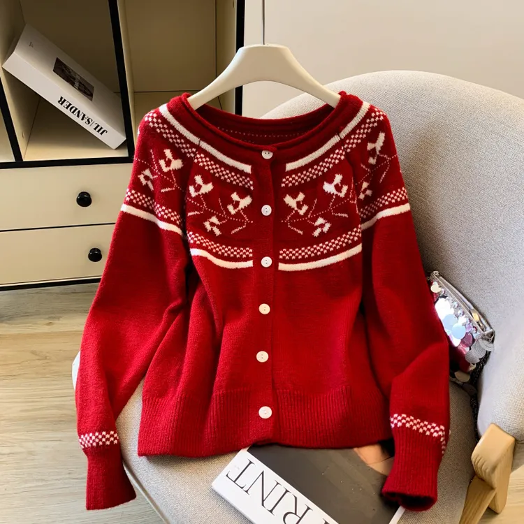 实拍大货2025秋冬新款复古风宽松慵懒针织开衫百搭洋气上衣针织衫