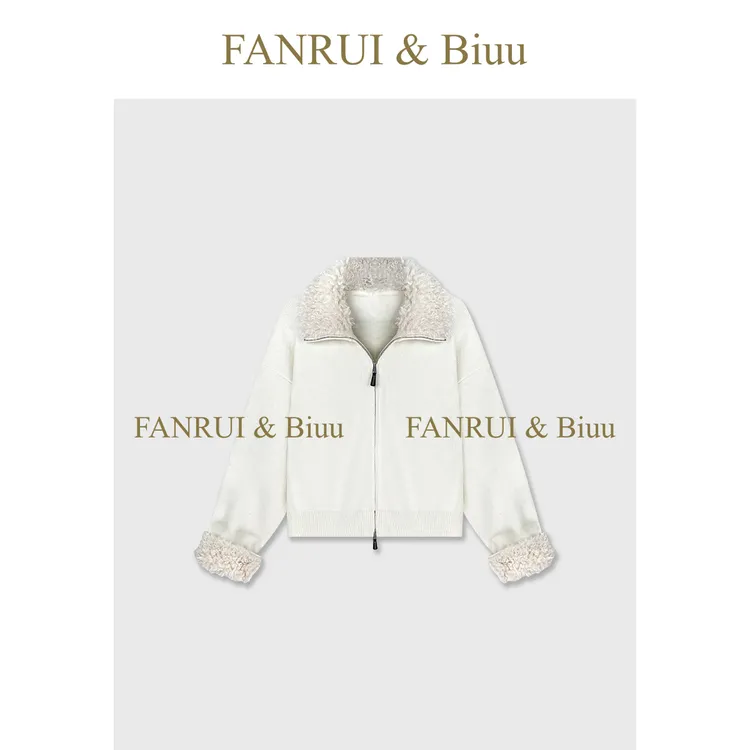 FANRUI/泛芮 「圣诞绮梦」羊毛兔毛颗粒毛领小众减龄百搭卫衣B19805