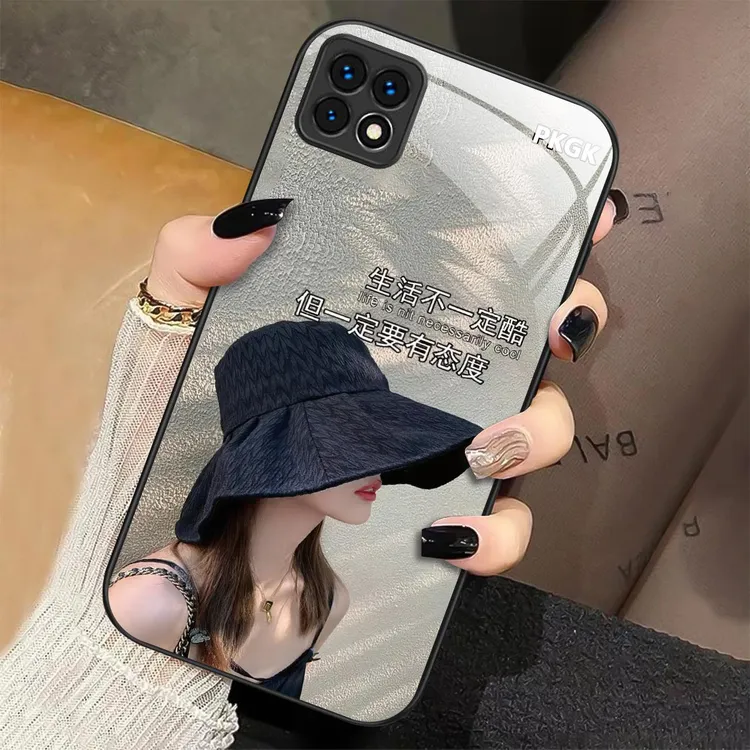 适用【OPPO Reno4 SE】生活态度液态玻璃手机壳 防摔刮 优雅时尚