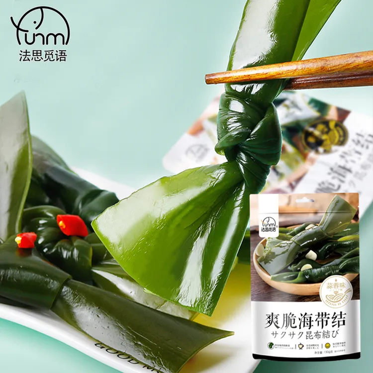 法思觅语爽脆海带结海带丝片香辣蒜蓉下饭菜零食开袋即食海鲜小吃