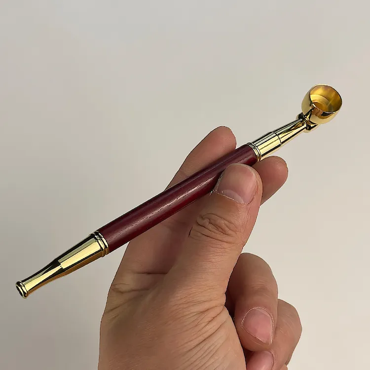 木质铜合金烟杆物理微孔过滤烟嘴粗细丝三用