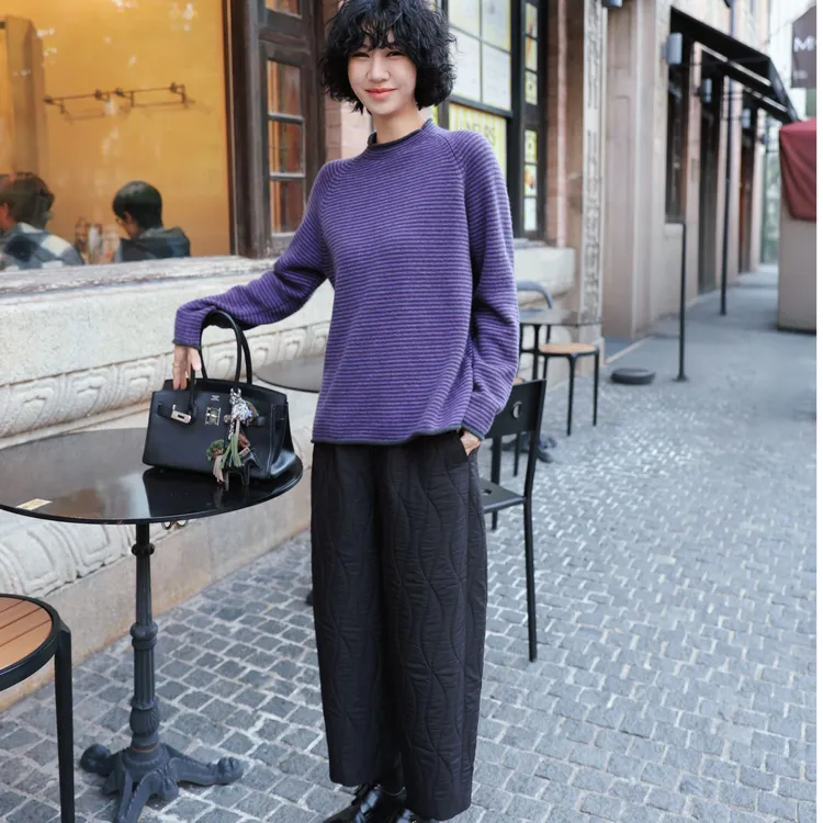 TT设计师【藤苏】气质时尚松弛感插肩袖羊毛长袖针织衫TT191499