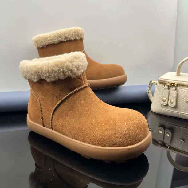 牛皮版厚底小土豆勃肯雪地靴加绒保暖时尚百搭防滑女鞋