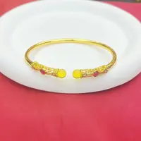 【安总专属】古法纯手工制作繁花似锦一生所爱天然蓝珀合金手镯K386