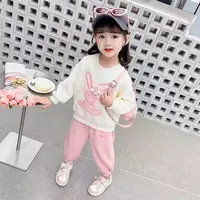 韩版休闲风女童卫衣套装春秋运动洋气时尚套装