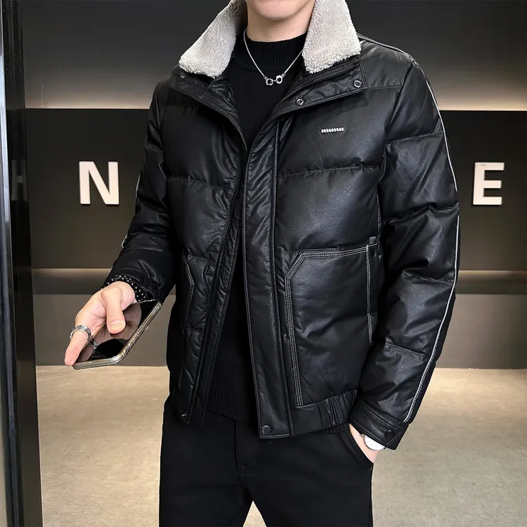 冬季加绒立领宽松新款男士休闲百搭羽绒服保暖时尚羽绒外套男3669