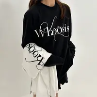 【双12好物】WHOOSIS（不知其名）浪漫字体长袖T恤刺绣打底衫秋冬宽松