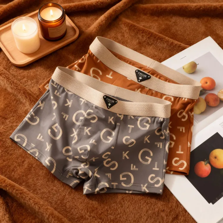 纯棉男士内裤男2025新款潮流个性青年平角裤高档运动四角裤衩裤头