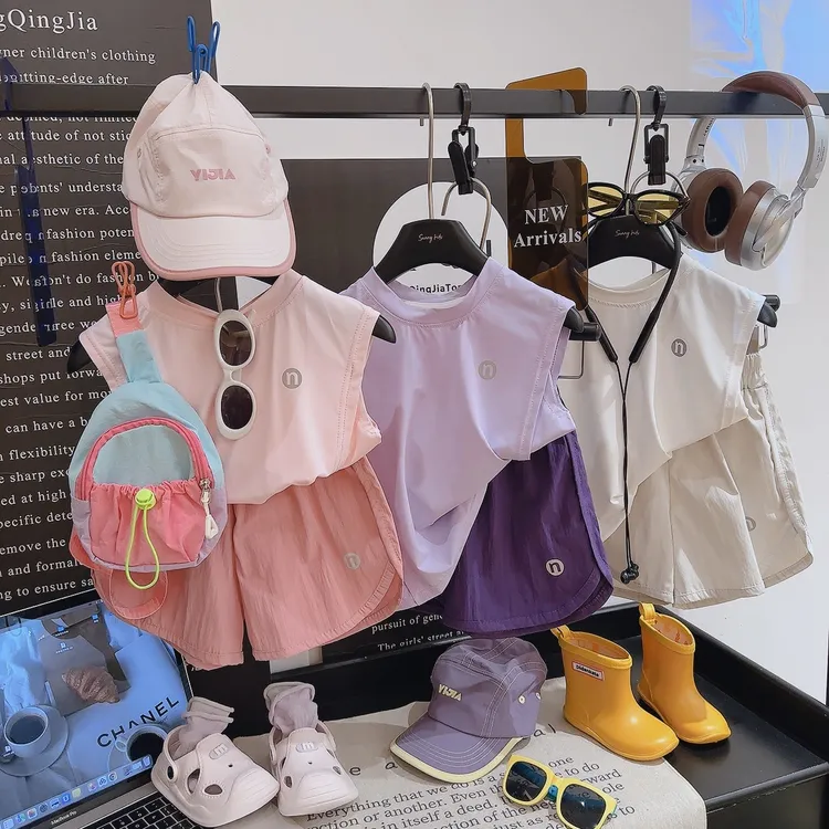 冰感休闲2025防晒儿童速干背心套装无袖夏季韩版宽松爆款运动新款