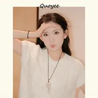 非金属木质吊坠 Quoyee 复古流苏吊坠菩提珠珠 小众高级感YS001J9