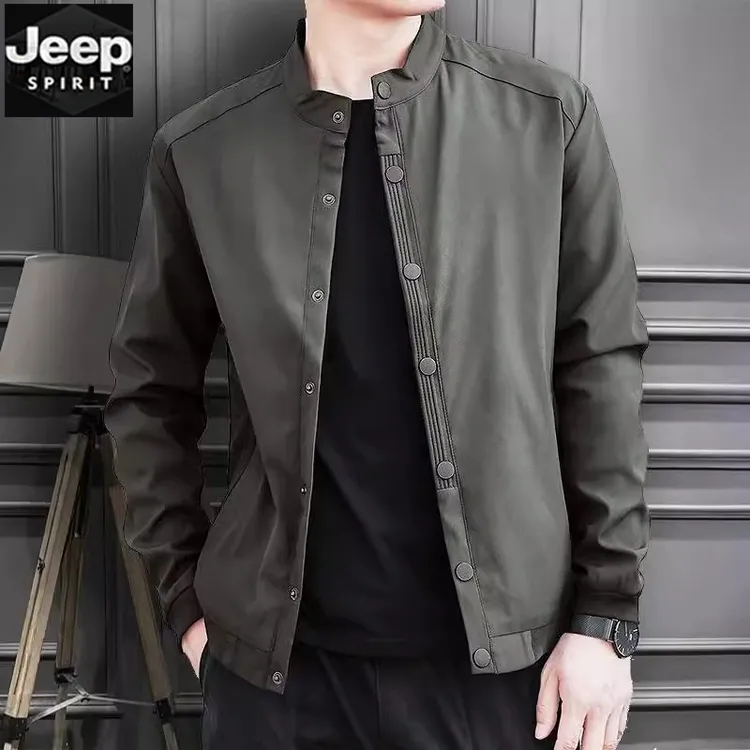 jeep吉普男士外套春秋款立领夹克潮流男秋冬大码韩版休闲时尚上衣