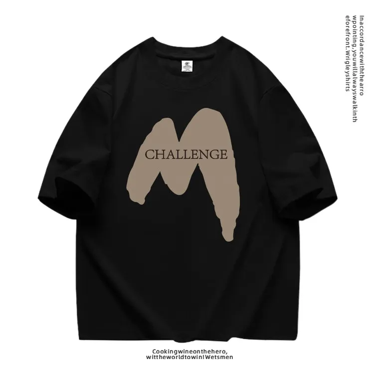 潮牌字母印花纯棉短袖男士t恤2025夏季夏季男士纯棉情侣短袖T恤