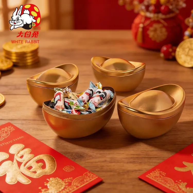 大白兔奶糖混合口味150克金元宝盒装年货糖果