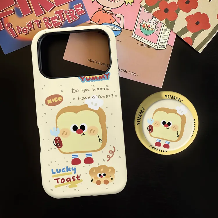 可爱吐司磁吸菲林二合一适用苹果17/16promax手机壳华为小米15