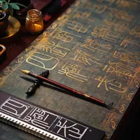 【纳米万寿福来长卷】大风堂青铜吉金色半生熟毛笔书法国画作品纸