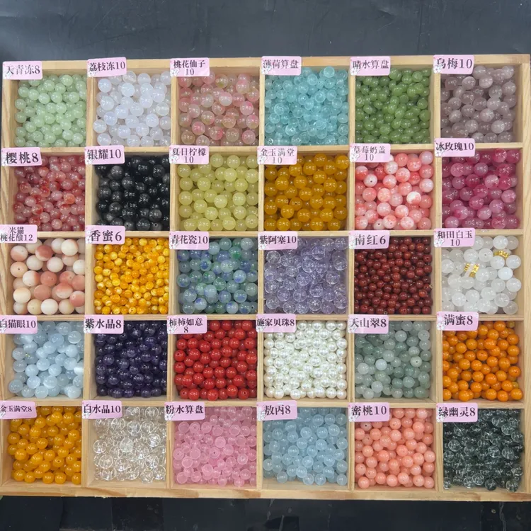 少女天然水晶玛瑙玉石散珠多样性发其一DIY手串国风