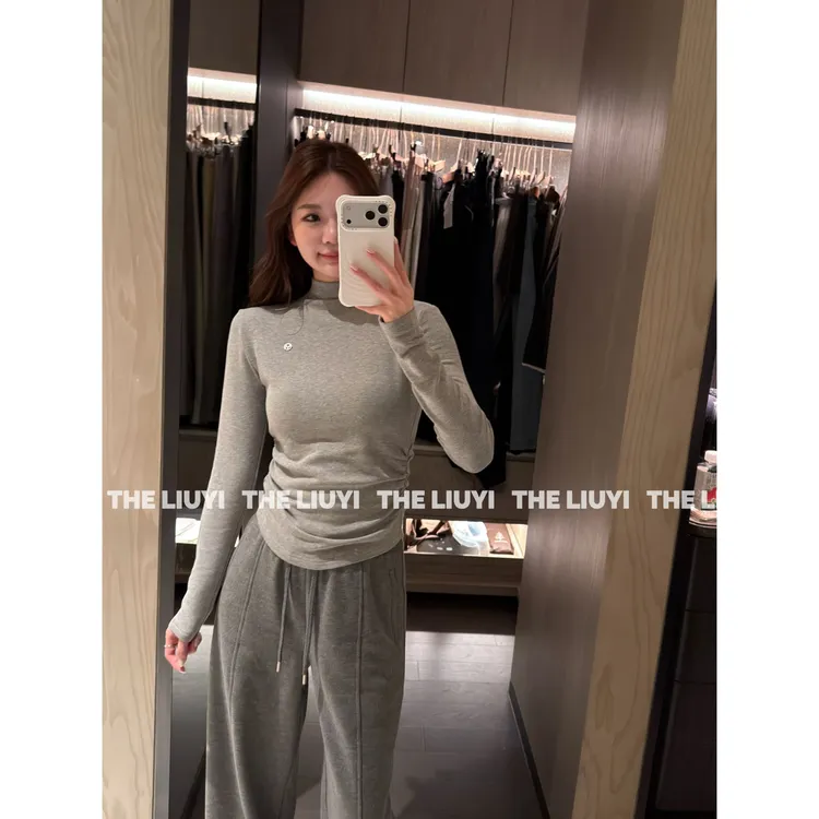 【LIUYI】入冬半永久~冬季小蛮腰加绒立领打底T恤510309