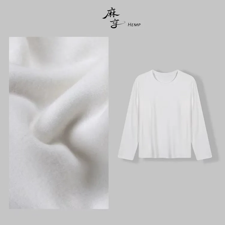 麻享【简章·长袖T恤】蚕丝澳绒女士秋冬打底外穿上衣时尚FSY50948