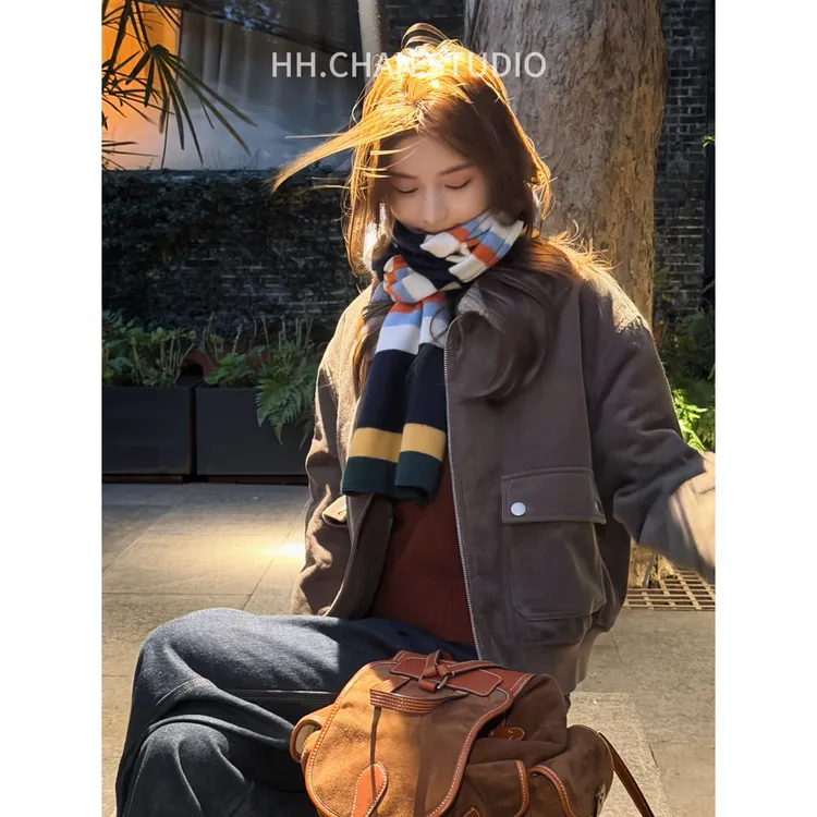 HH.CHAN"率性灯芯"100%棉美式复古棉服灯芯绒保暖外套HH53P39302