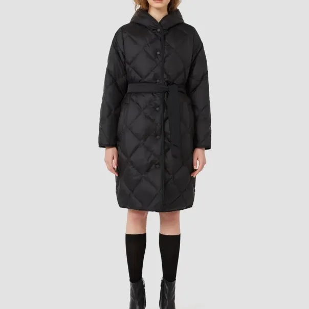 【Rumi精选】“决赛圈版本”冬季简约宽松中长款连帽鹅绒服外套7371wt