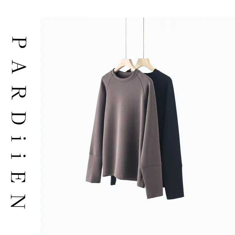 【北总严选】帕迪恩砂洗空气层袖口开叉宽松圆领卫衣3391