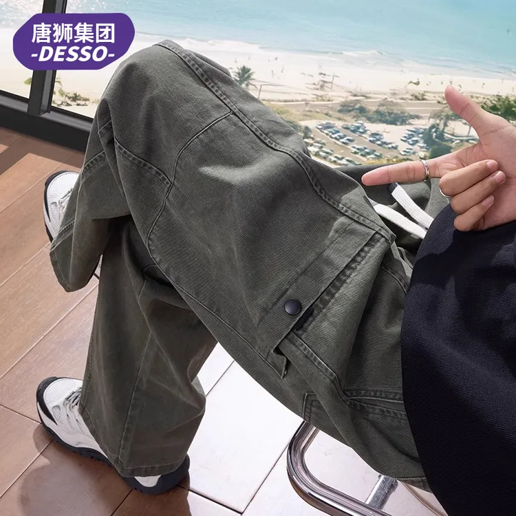 唐狮集团DESSO潮流伐木工装裤男秋季宽松直筒休闲阔腿裤子男款
