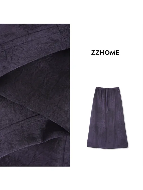 ZOZO HOME ｜可持续时髦静谧紫优雅软解构悬垂半裙q171357p