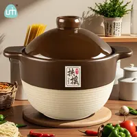 柚米一粒土锅半挂釉陶瓷砂锅大容量炖锅陶瓷煲煮粥炖菜汤锅耐热SC