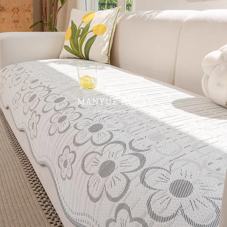 新款凉席冰丝凉感异形沙发垫夏季防滑透气高级感通用沙发盖布套罩