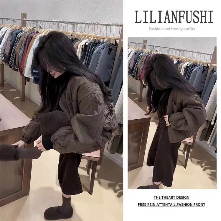 【现货】时尚穿搭女2025秋季新款百搭圆领长袖外套显瘦阔腿裤两件套