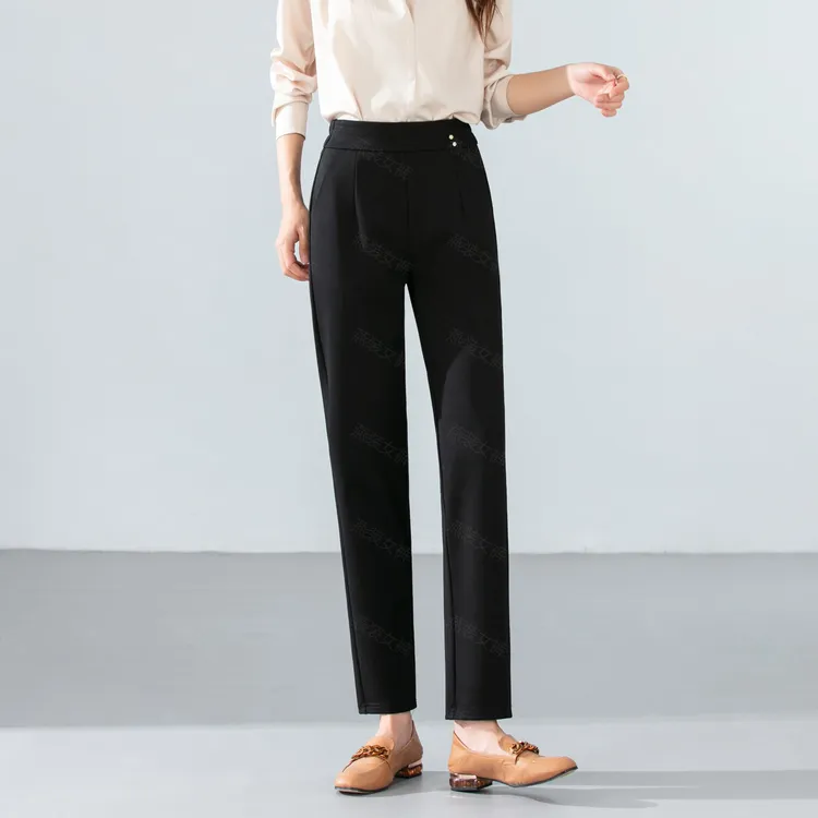 深秋加厚长九分小直筒萝卜宽松显瘦弹力时装休闲女裤百搭时尚裤子