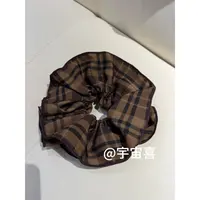 S1-102【深棕色裙边格纹发圈】