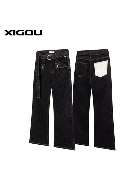 邱XG【马年限定马毛原牛】男秋季复古高级感冷水脱浆水洗牛仔裤
