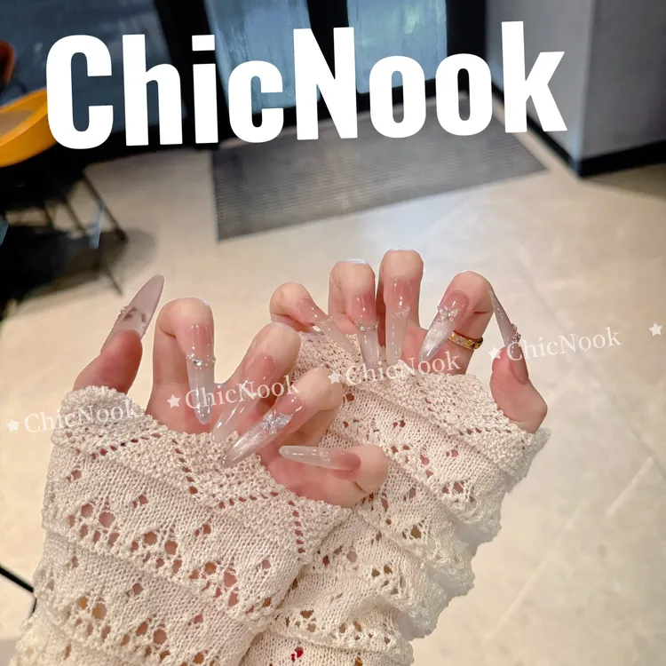 ChicNook·【迷失蝴蝶】原创设计 | 温柔裸色纯欲感碎钻蝴蝶穿戴甲