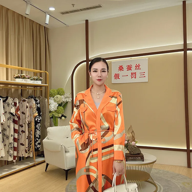 [宸慕]时尚气质春夏氛围感桑蚕丝连衣裙25644