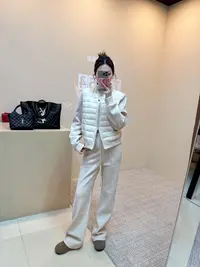 韩版东大门立领加绒拼接袖显瘦保暖时尚套装