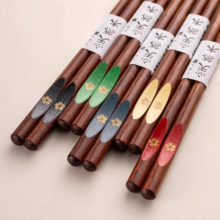 德国樱花鸡翅木筷子家用高档新款一人一筷专用日式家庭筷餐具