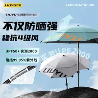六鱼新款钓鱼伞黑胶遮阳防晒万向调节加固抗风雨加大宽钓鱼专用伞