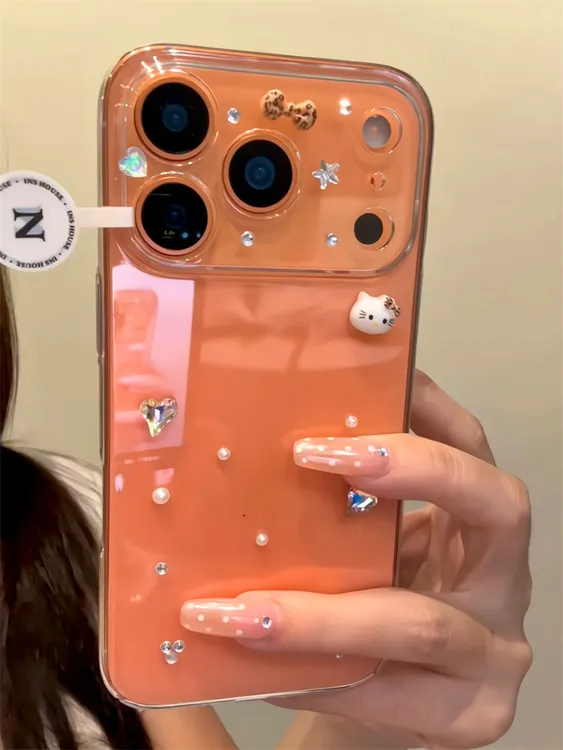 ins高级感透明闪钻Kitty适用iPhone17promax手机壳16pro小众15pro