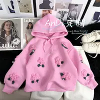〖ANDI〗安迪订制秋季新款女童中大童时尚重工花朵连帽卫衣4999