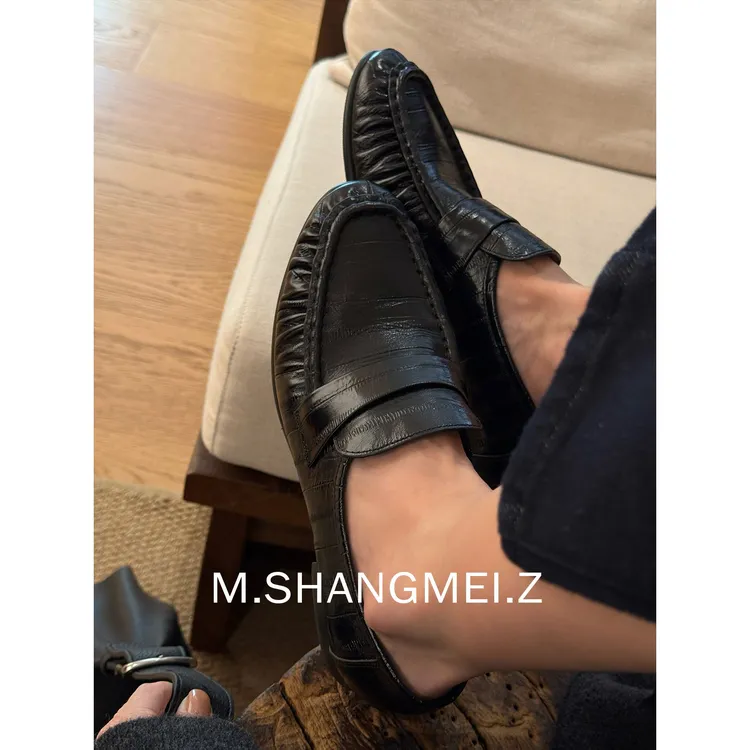 M.SHANGMEI.Z/沐熙美大哥复古港风通勤商务舒适软底乐福鞋F07380