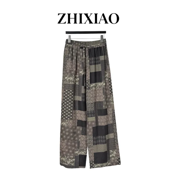 【ZHIXIAO】夏季新款：花色抽绳休闲裤16462