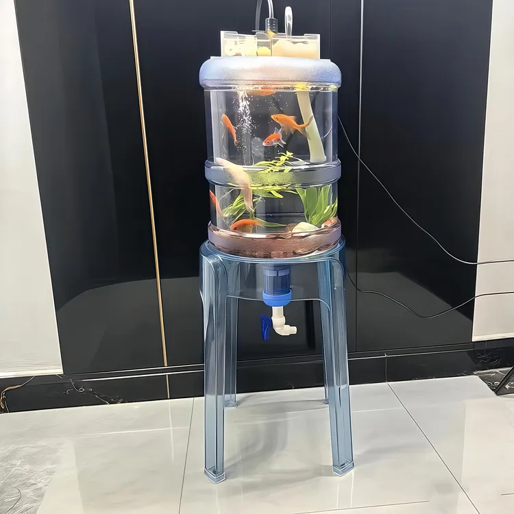 1【旋风支架】矿泉水桶生态养鱼简易改装透明支架套装