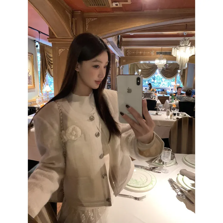 【白雪恋歌外套】秋冬法式山茶花小香风气质高级感HD短外套254H4876