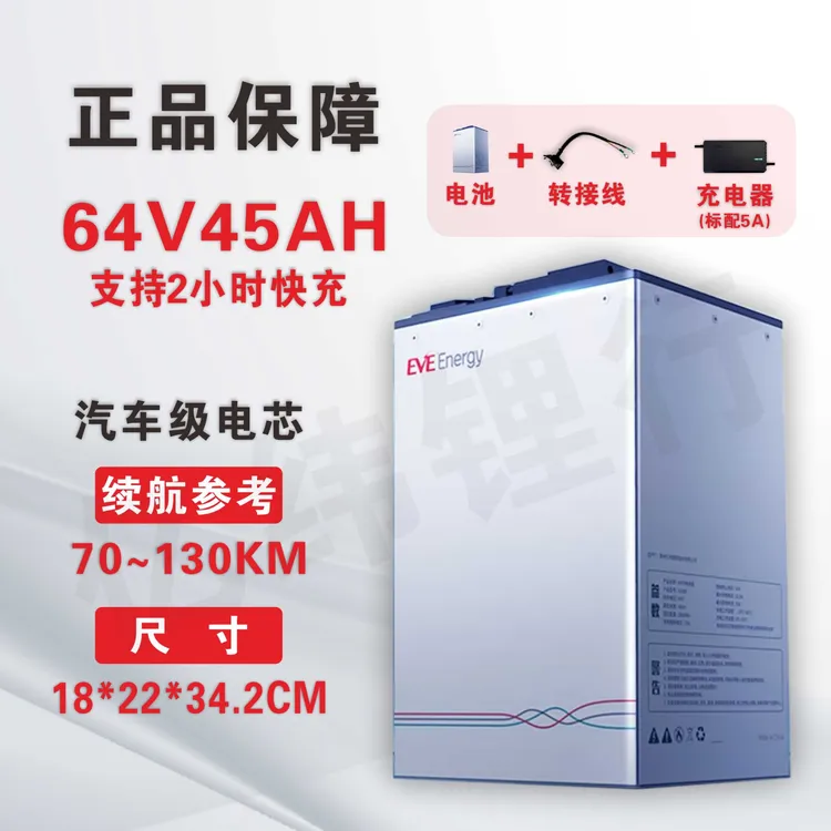 EVE/亿纬64V45Ah电动车锂电池全新A品电芯+10A充电器