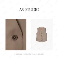 【AS女绅】25新高品级斜纹面料叠穿老钱风西装马甲AS25XMJ00088