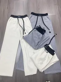 高级灰色直筒百搭裤 389 